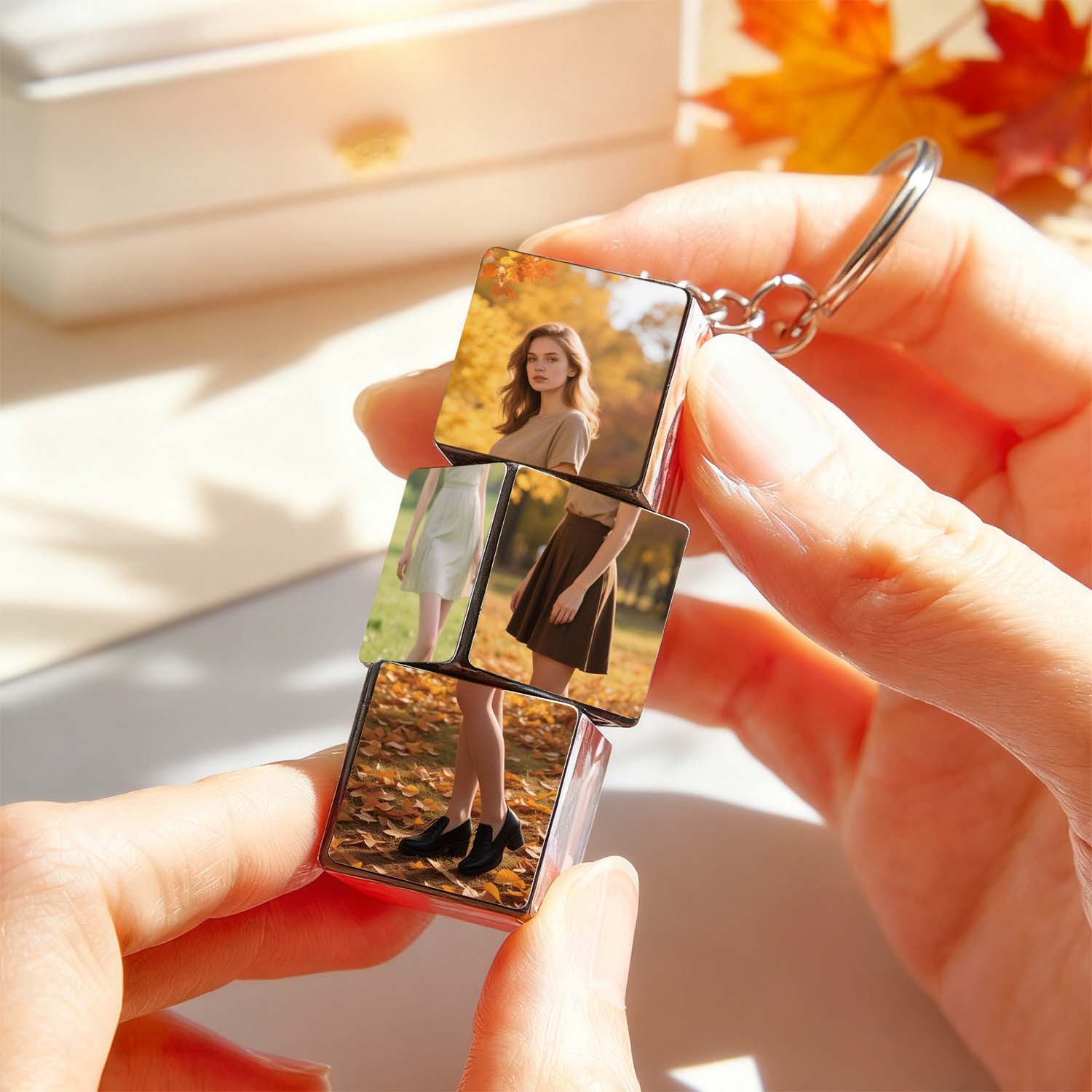 Chaveiro Personalizado Com Foto Em Formato De Cubo Mágico, Mini Pingente Criativo, Brinquedo De Cubo Mágico, Presente Perfeito. - soufeelbr