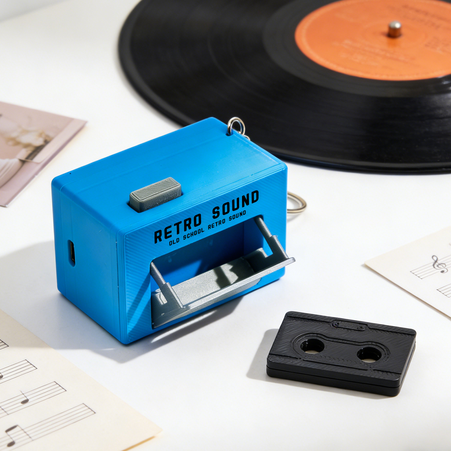 Chaveiro Personalizado Com Gravador De Voz E Fita Cassete - Presente Musical - soufeelbr