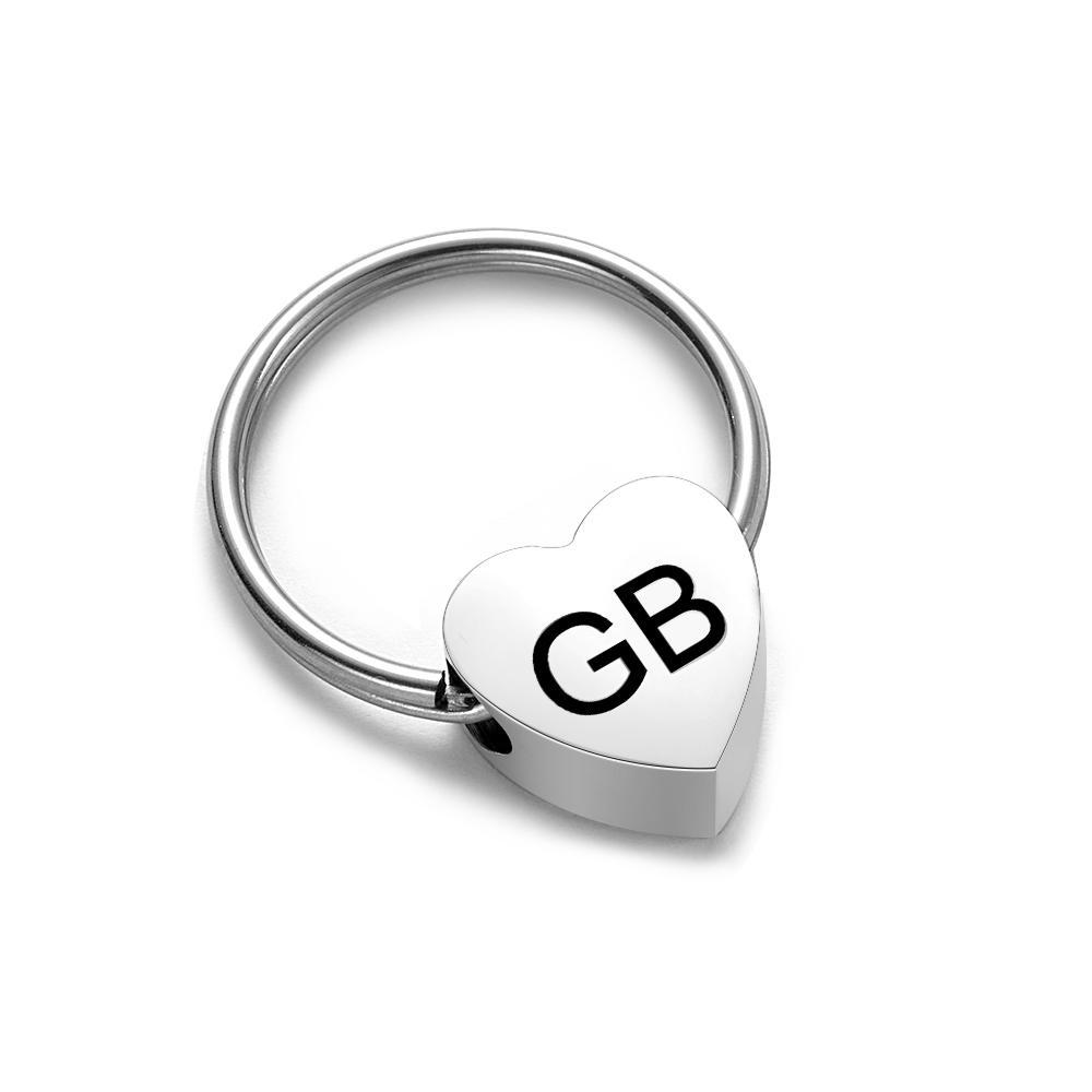 Pequeno Coração Charme Casais Iniciais Chaveiro Casais Chaveiro Coração Tag Personalizado Namorada Namorado Marido Esposa Melhor Amigo - soufeelbr