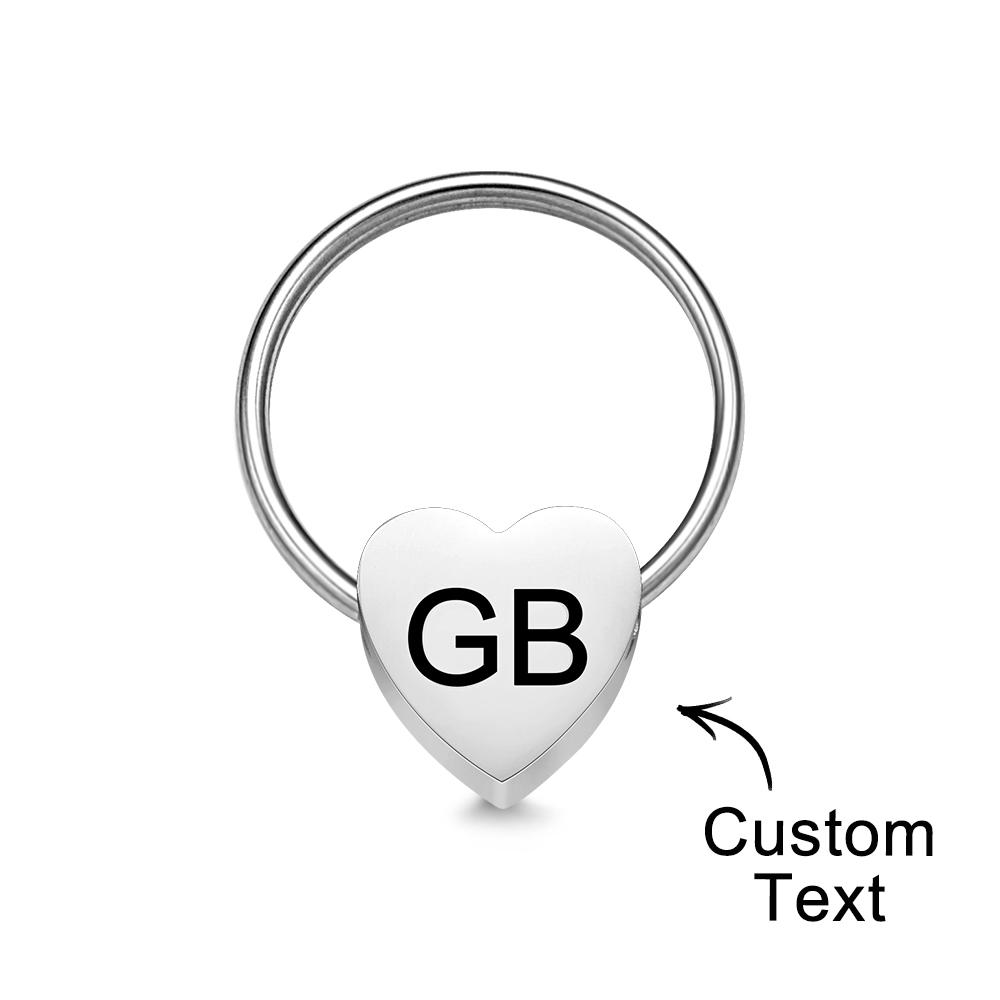 Pequeno Coração Charme Casais Iniciais Chaveiro Casais Chaveiro Coração Tag Personalizado Namorada Namorado Marido Esposa Melhor Amigo