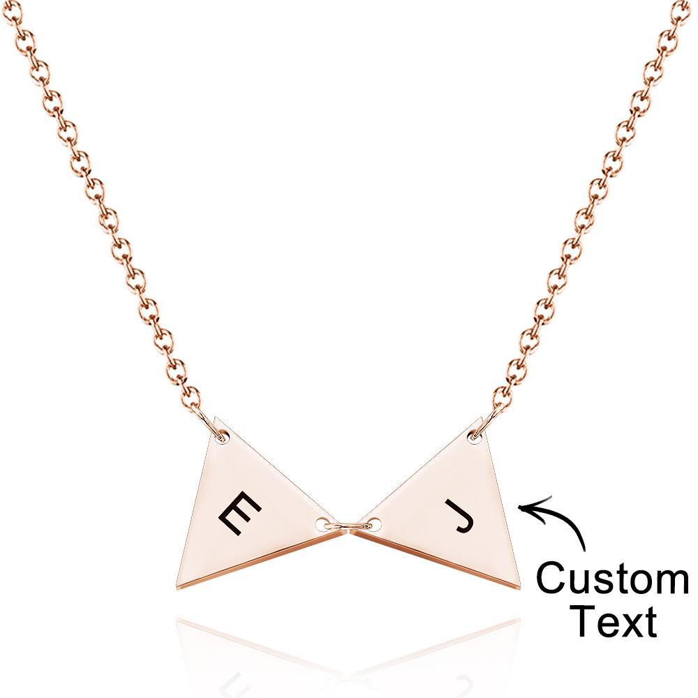 Colar Triangular Inicial Personalizado, Etiquetas Triangulares, Presente De Dama De Honra, Presente De Casamento, Melhores Amigos, Presentes De Aniversário Para Ela - soufeelbr