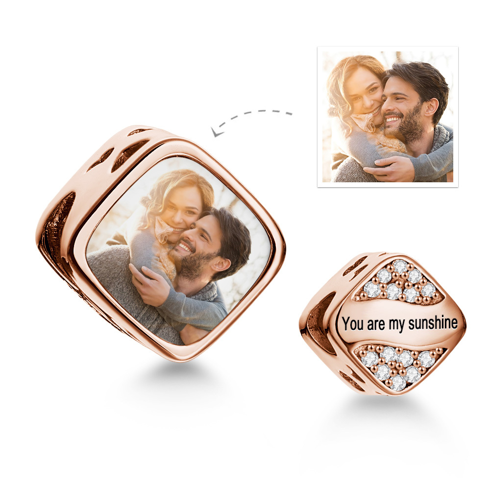 Talismã Com Foto Personalizada, Contas Com Imagem Personalizada, Contas Originais, Pulseira, Nome Personalizado, Texto, Joias Para Festa - soufeelbr