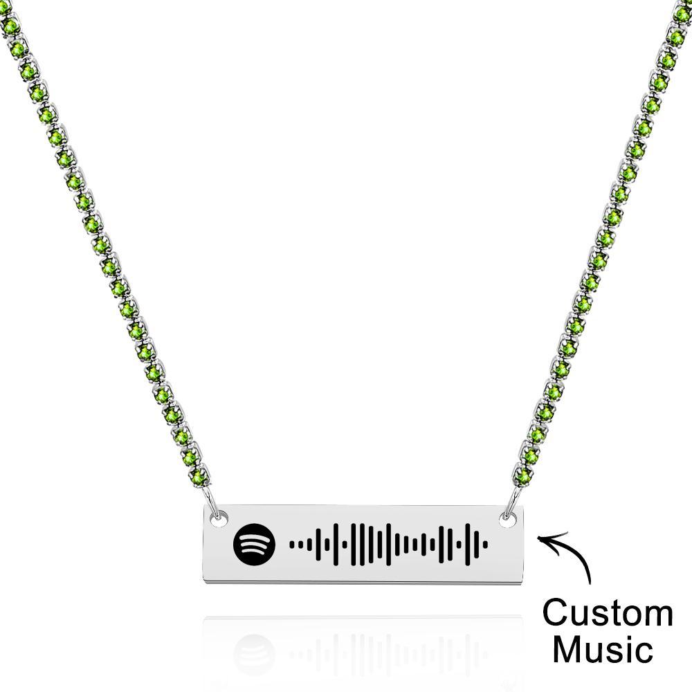 Colar De Barras Com Código Spotify Escaneável, Presente De Moda Com Corrente De Tênis - soufeelbr