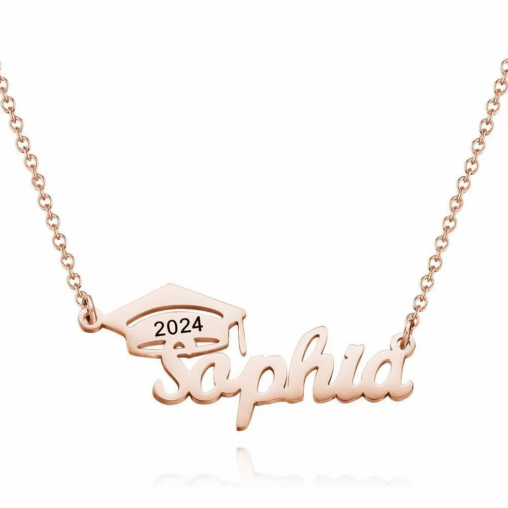 Colar personalizado com nome de boné de solteiro Presentes de formatura