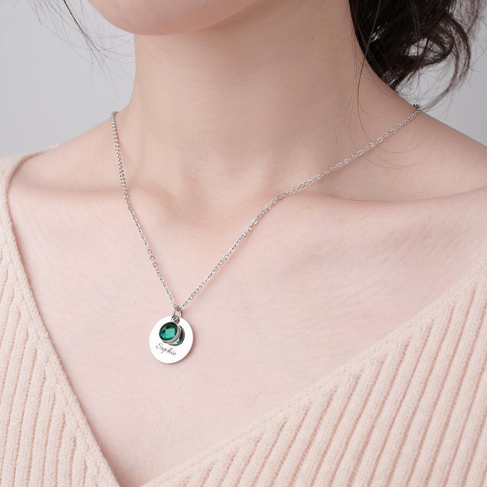Colar De Pedra De Aniversário Gravado Personalizado, Presentes Românticos Para Namorada - soufeelbr