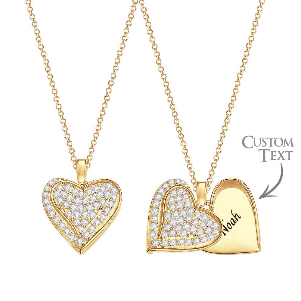 Colar Com Nome De Coração Personalizado Banhado A Ouro 18k Colar Gravado Personalizado - soufeelbr