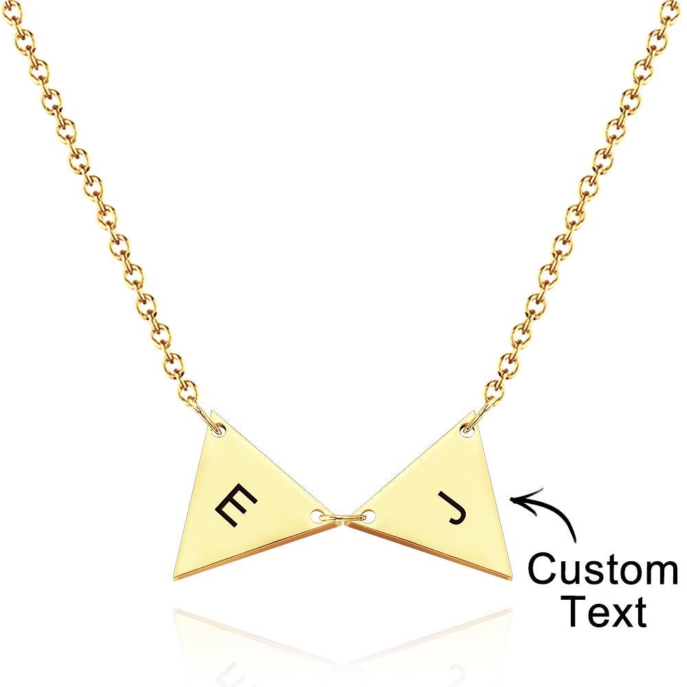 Colar Triangular Inicial Personalizado, Etiquetas Triangulares, Presente De Dama De Honra, Presente De Casamento, Melhores Amigos, Presentes De Aniversário Para Ela - soufeelbr