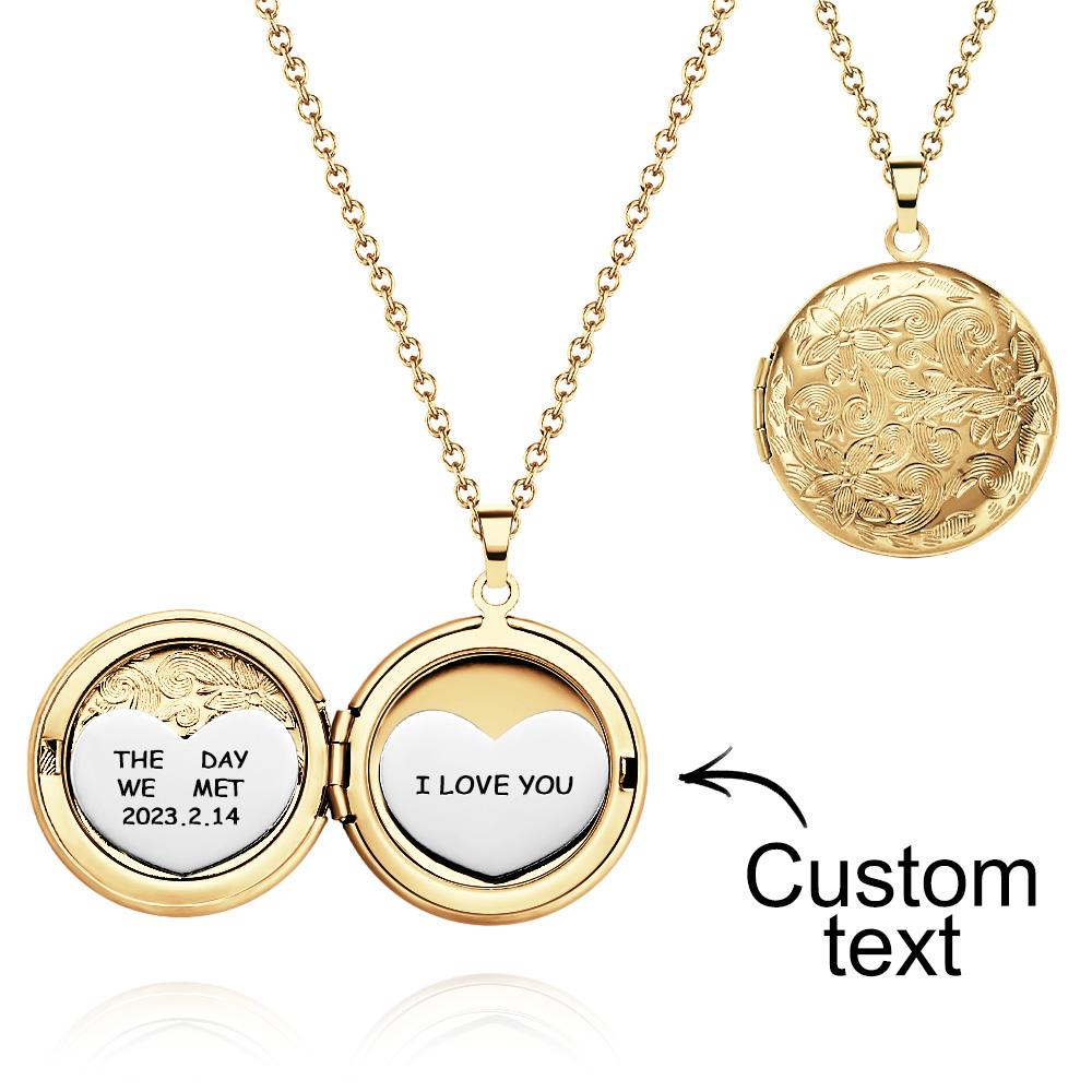 Medalhão De Flor De Nascimento Combinado Personalizado, Presente De Foto De Família, Medalhão Gravado, Joia Exclusiva, Presente Para Mamãe - soufeelbr