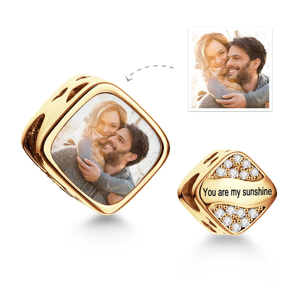 Talismã Com Foto Personalizada, Contas Com Imagem Personalizada, Contas Originais, Pulseira, Nome Personalizado, Texto, Joias Para Festa - soufeelbr