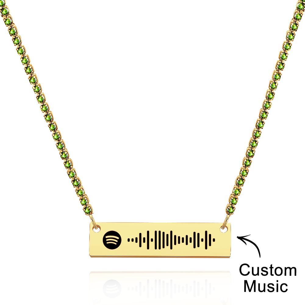 Colar De Barras Com Código Spotify Escaneável, Presente De Moda Com Corrente De Tênis - soufeelbr