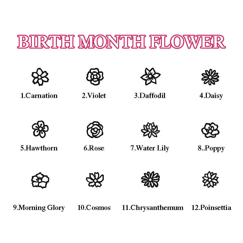 Colar Floral Personalizado Da Família Do Colar Múltiplo Da Flor Do Nascimento Para A Mãe - soufeelbr