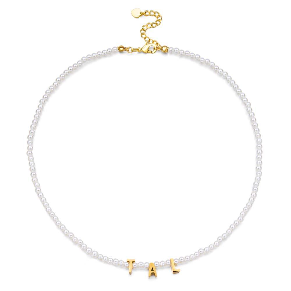 Colar De Pérolas Personalizado Com Nome Personalizado Para Ela - soufeelbr