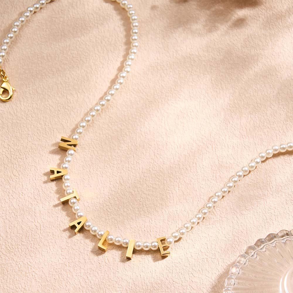 Colar De Pérolas Personalizado Com Nome Personalizado Para Ela - soufeelbr
