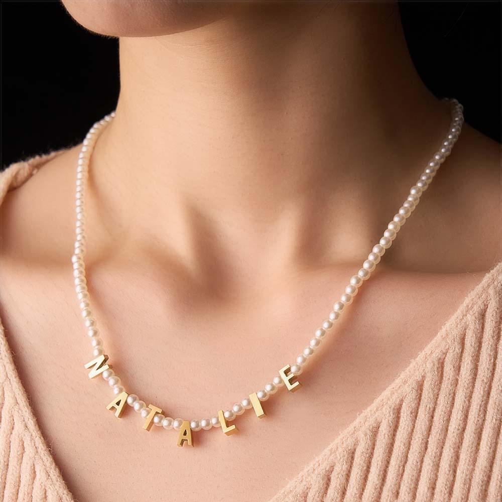 Colar De Pérolas Personalizado Com Nome Personalizado Para Ela - soufeelbr