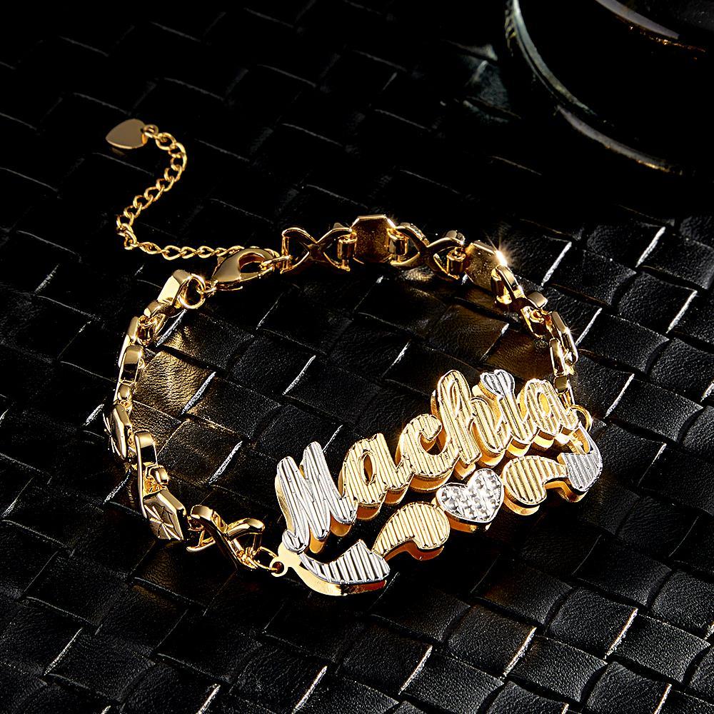 Pulseira Personalizada Com Nome De Hip Hop, Pulseira Com Corrente Inicial, Joias, Presentes Para Homens - soufeelbr