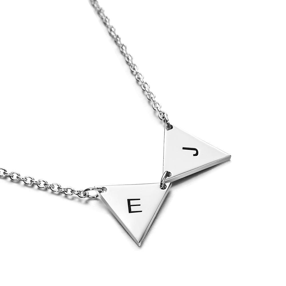 Colar Triangular Inicial Personalizado, Etiquetas Triangulares, Presente De Dama De Honra, Presente De Casamento, Melhores Amigos, Presentes De Aniversário Para Ela - soufeelbr