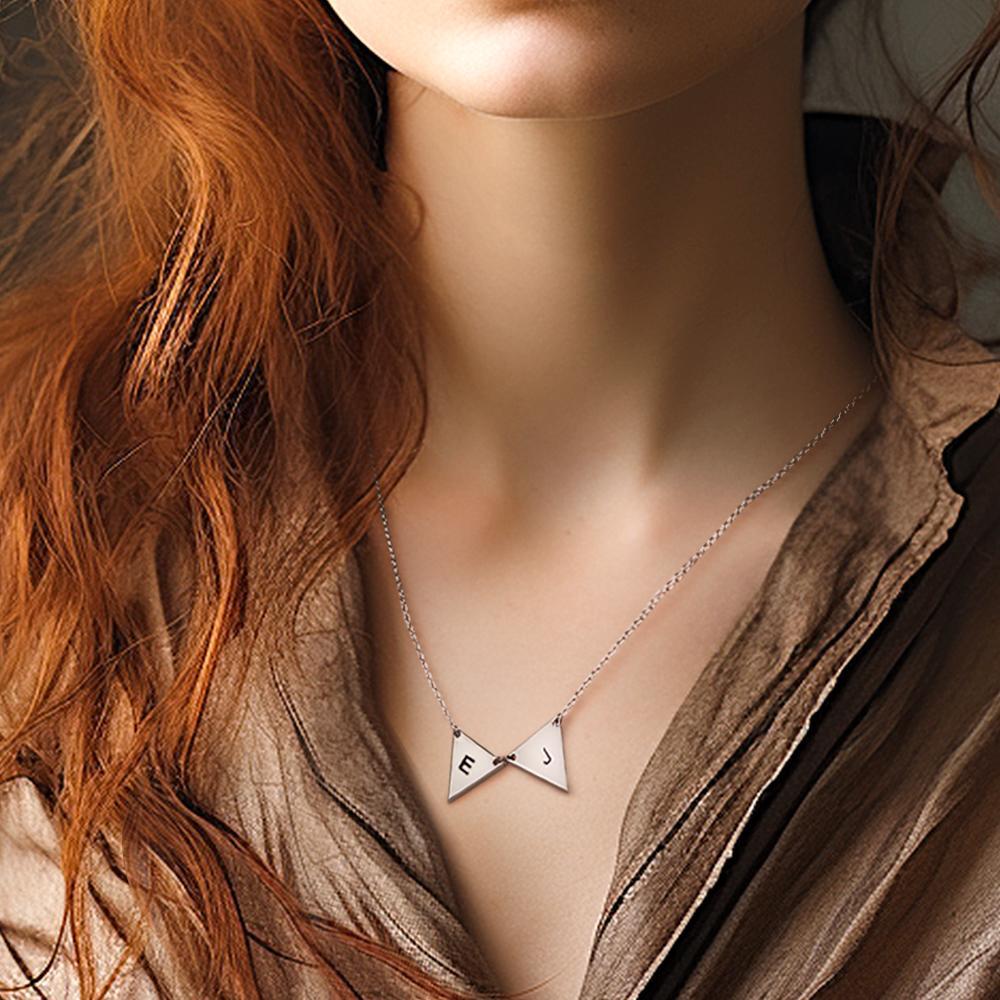 Colar Triangular Inicial Personalizado, Etiquetas Triangulares, Presente De Dama De Honra, Presente De Casamento, Melhores Amigos, Presentes De Aniversário Para Ela - soufeelbr