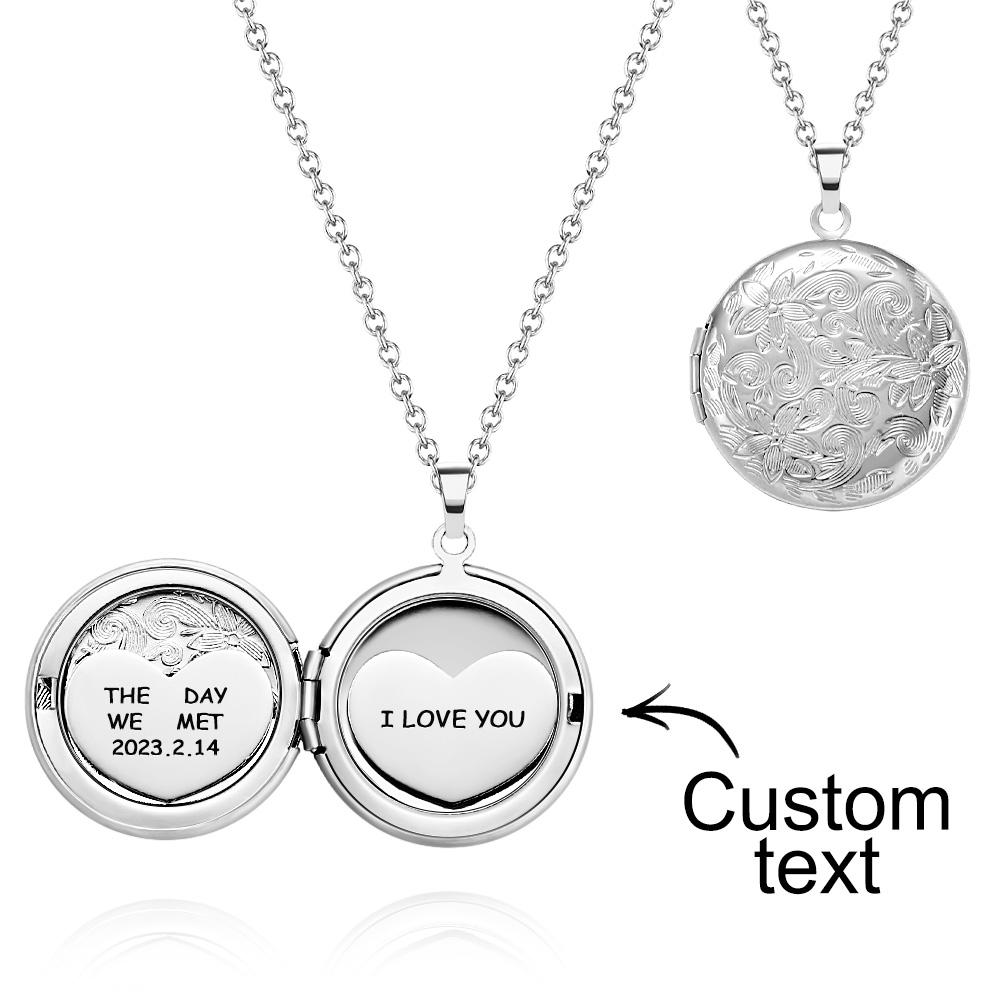 Medalhão De Flor De Nascimento Combinado Personalizado, Presente De Foto De Família, Medalhão Gravado, Joia Exclusiva, Presente Para Mamãe - soufeelbr
