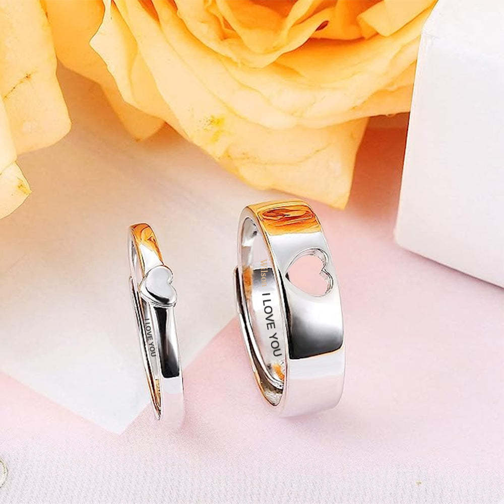 Anéis De Casal Com Nome Personalizado, Eu Te Amo, Aliança De Casamento, Presentes De Dia Dos Namorados - soufeelbr