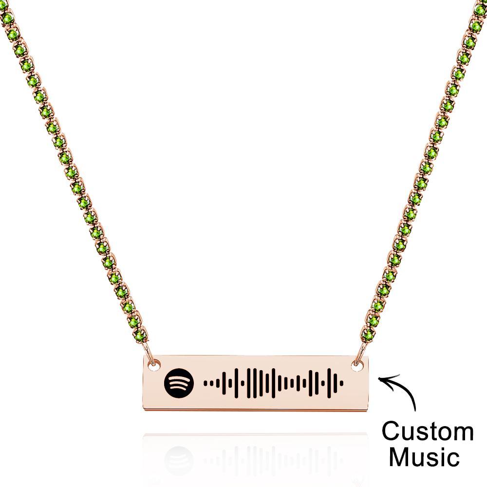 Colar De Barras Com Código Spotify Escaneável, Presente De Moda Com Corrente De Tênis - soufeelbr