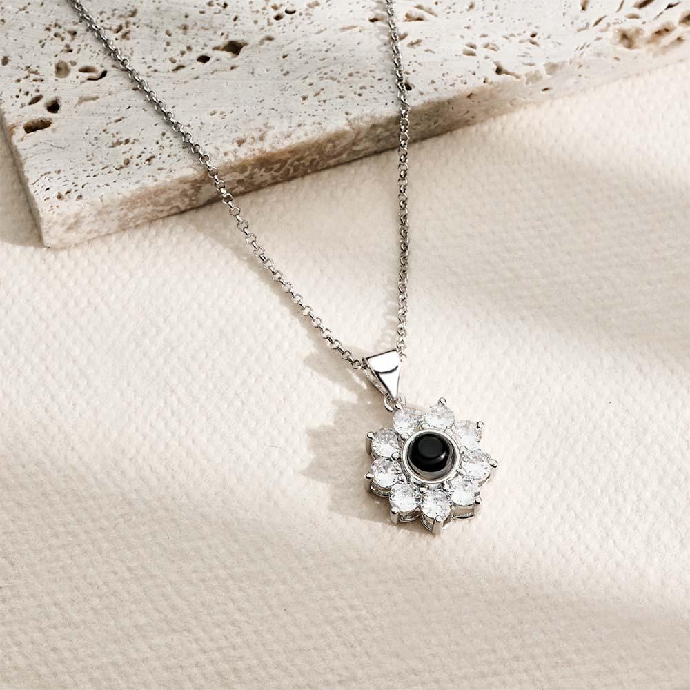 Colar De Projeção Personalizado Sun Flower Presente Romântico - soufeelbr