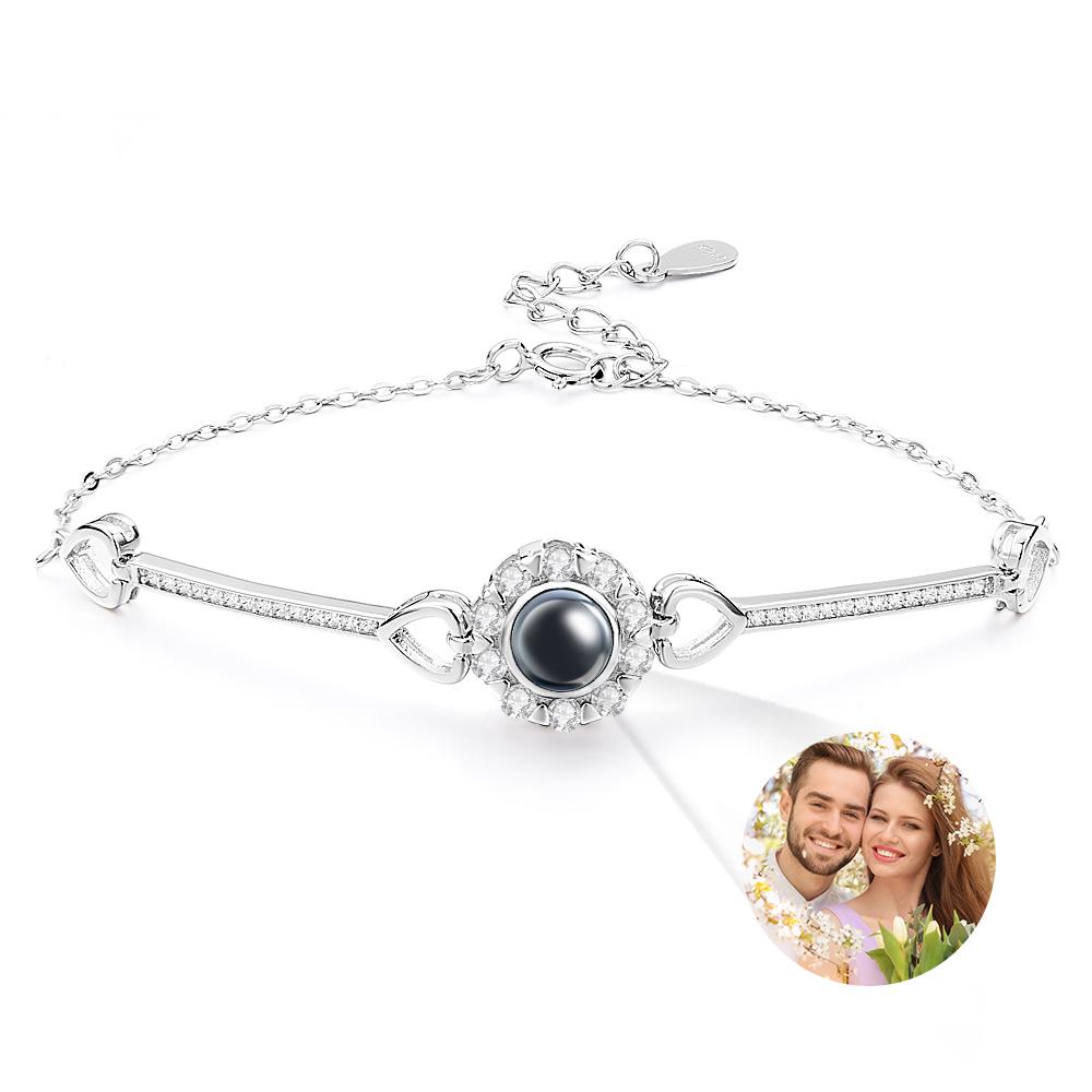 Pulseira De Projeção Personalizada Com Coração Presente Exclusivo Para Ela - soufeelbr