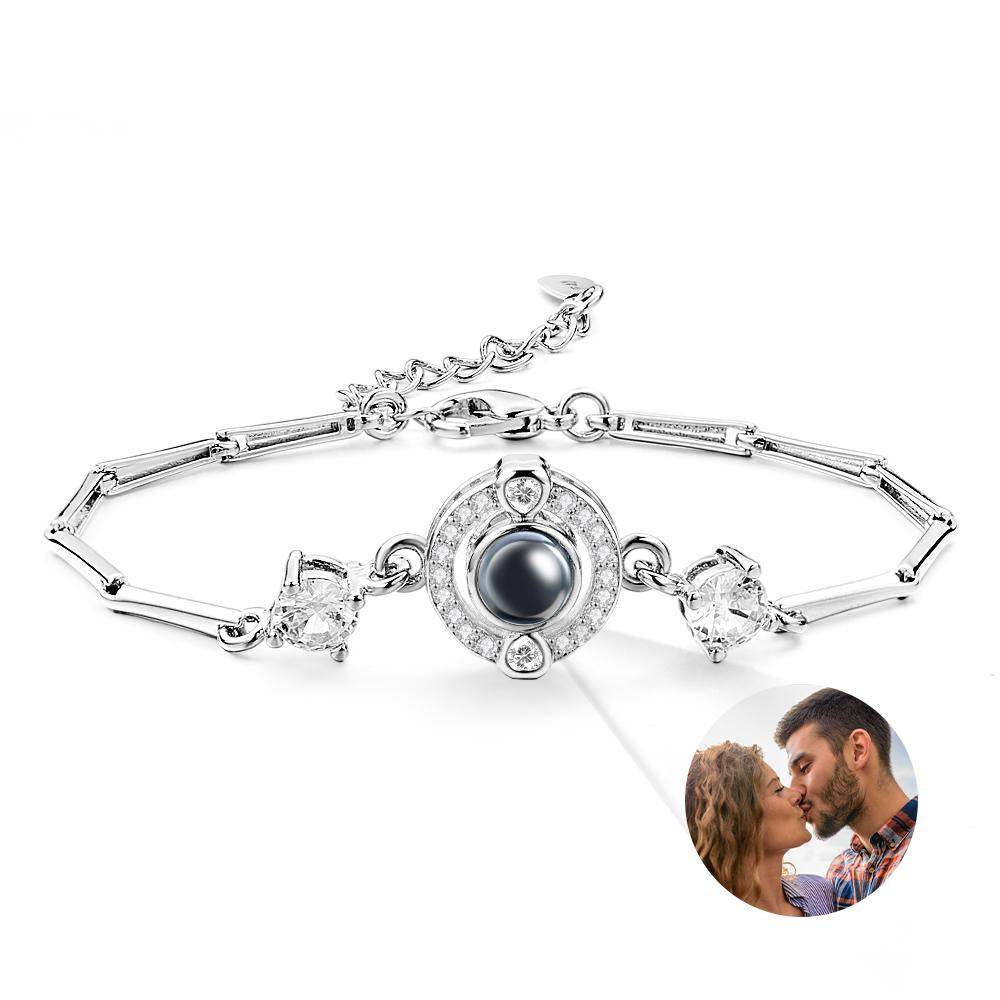 Pulseira De Projeção Personalizada Com Diamante E Corrente Exclusiva Para Menina - soufeelbr