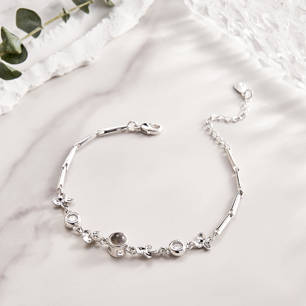 Pulseira De Projeção Personalizada Com Corrente De Diamante Para Ela - soufeelbr