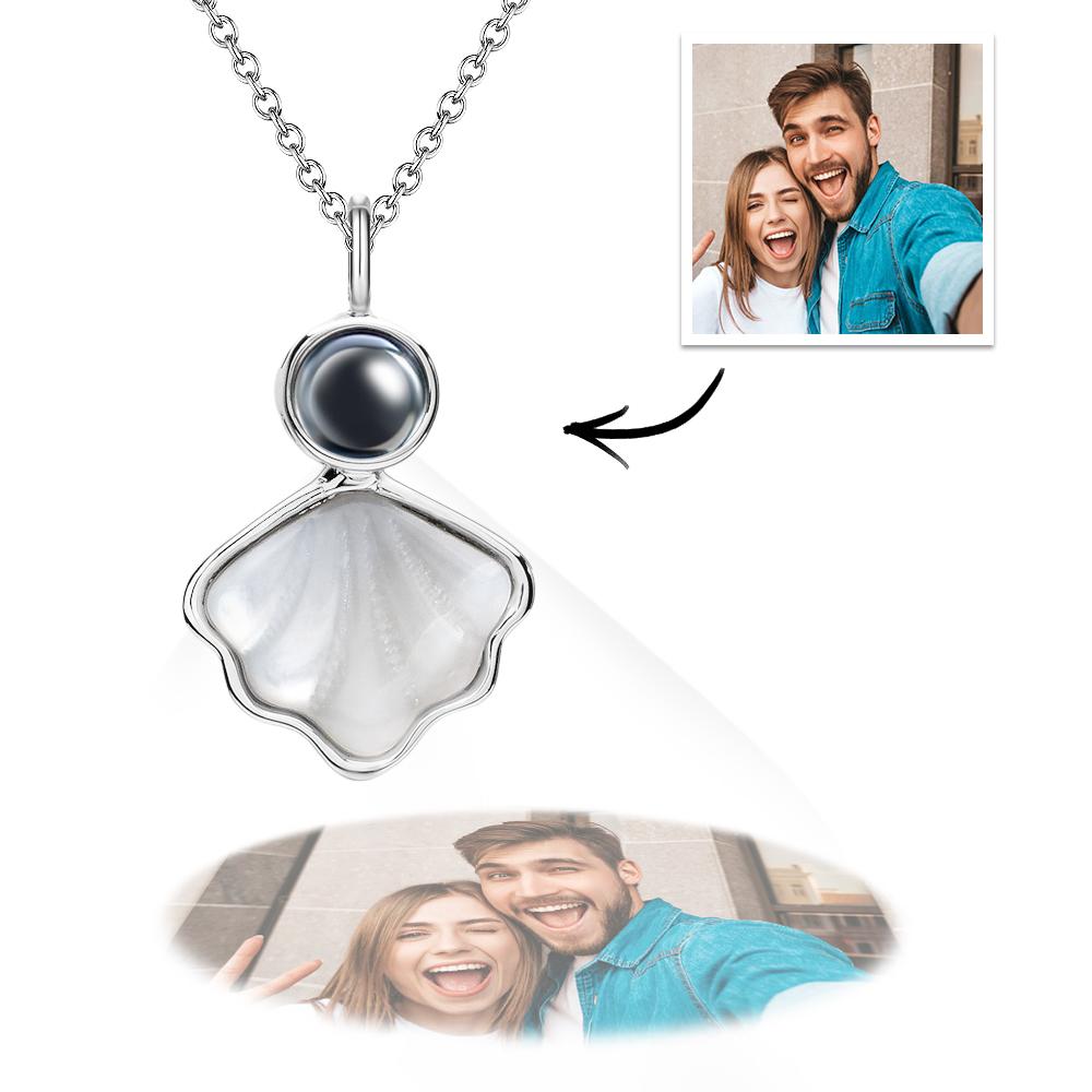 Colar Com Projeção De Concha, Imagem Personalizada Dentro, Pingente Minimalista, Joia Memorial Para Animais De Estimação, Presente Moderno Para Melhor Amigo - soufeelbr
