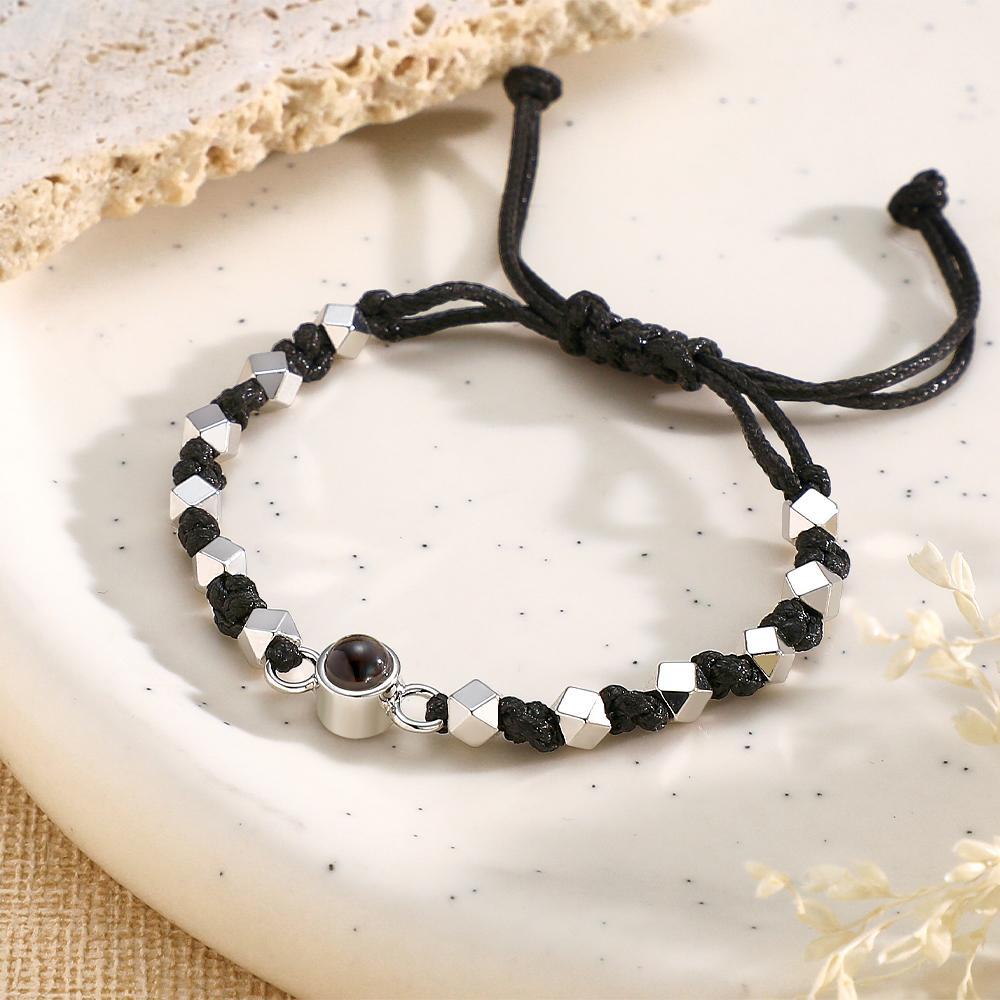 Presente Comemorativo Com Trança De Projeção De Pulseira De Foto Personalizada - soufeelbr