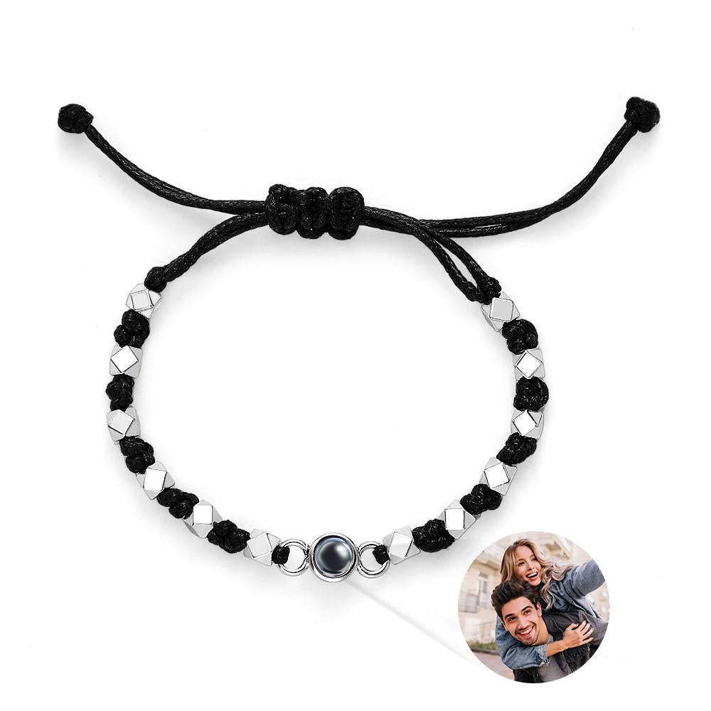 Presente Comemorativo Com Trança De Projeção De Pulseira De Foto Personalizada - soufeelbr