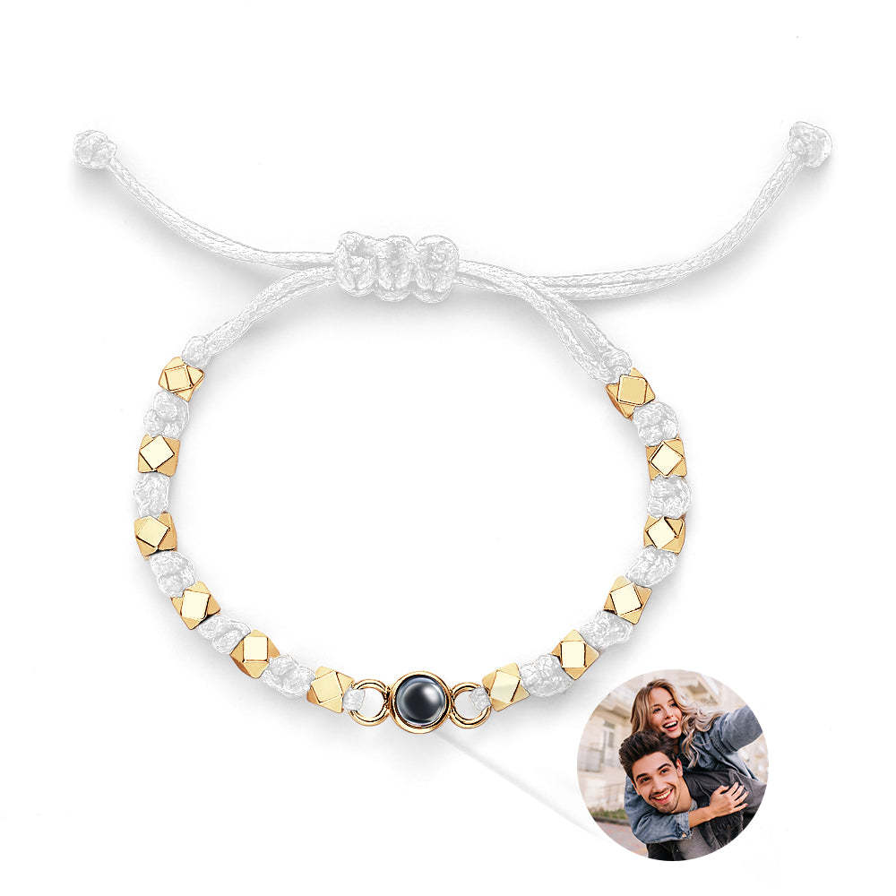 Presente Comemorativo Com Trança De Projeção De Pulseira De Foto Personalizada - soufeelbr