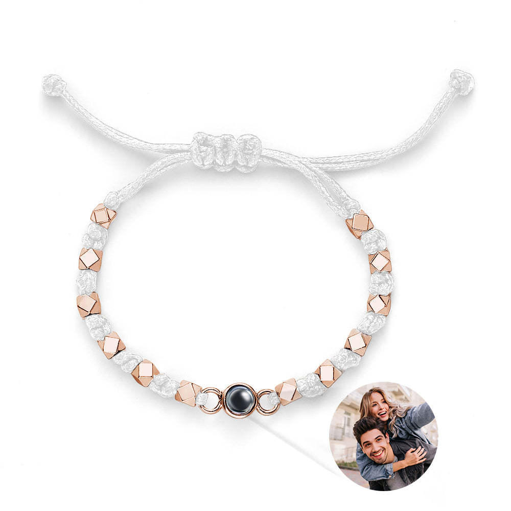 Presente Comemorativo Com Trança De Projeção De Pulseira De Foto Personalizada - soufeelbr