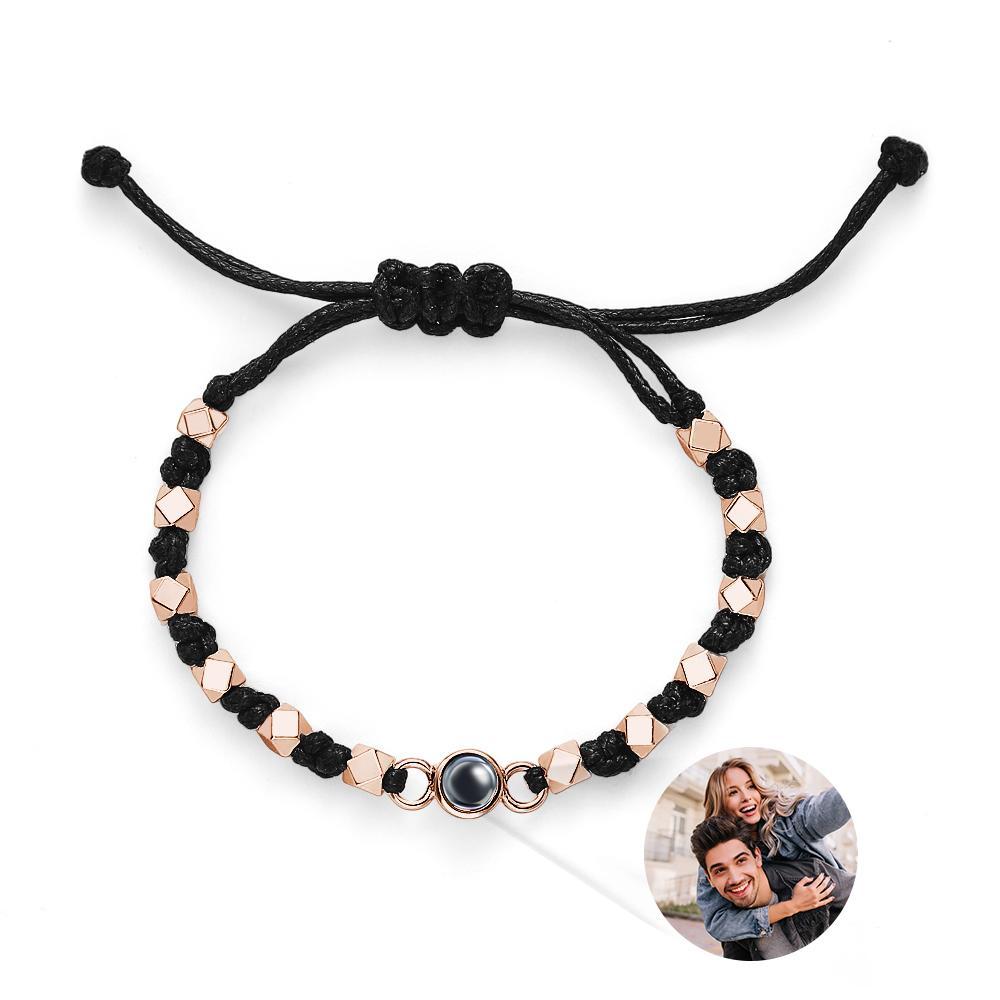 Presente Comemorativo Com Trança De Projeção De Pulseira De Foto Personalizada - soufeelbr