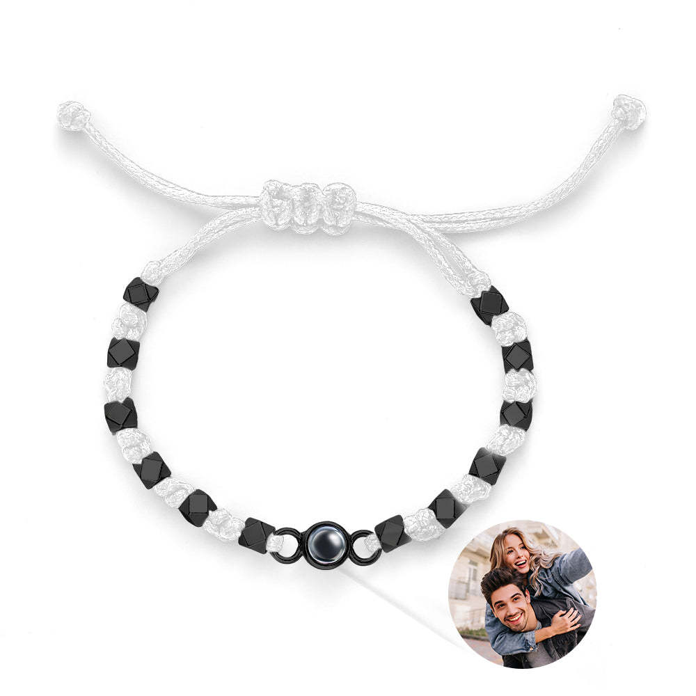 Presente Comemorativo Com Trança De Projeção De Pulseira De Foto Personalizada - soufeelbr