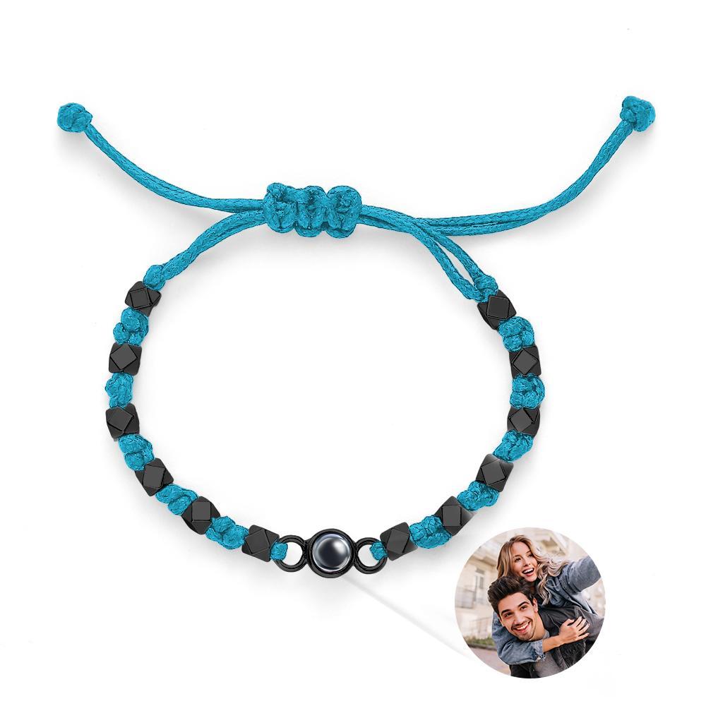 Presente Comemorativo Com Trança De Projeção De Pulseira De Foto Personalizada - soufeelbr