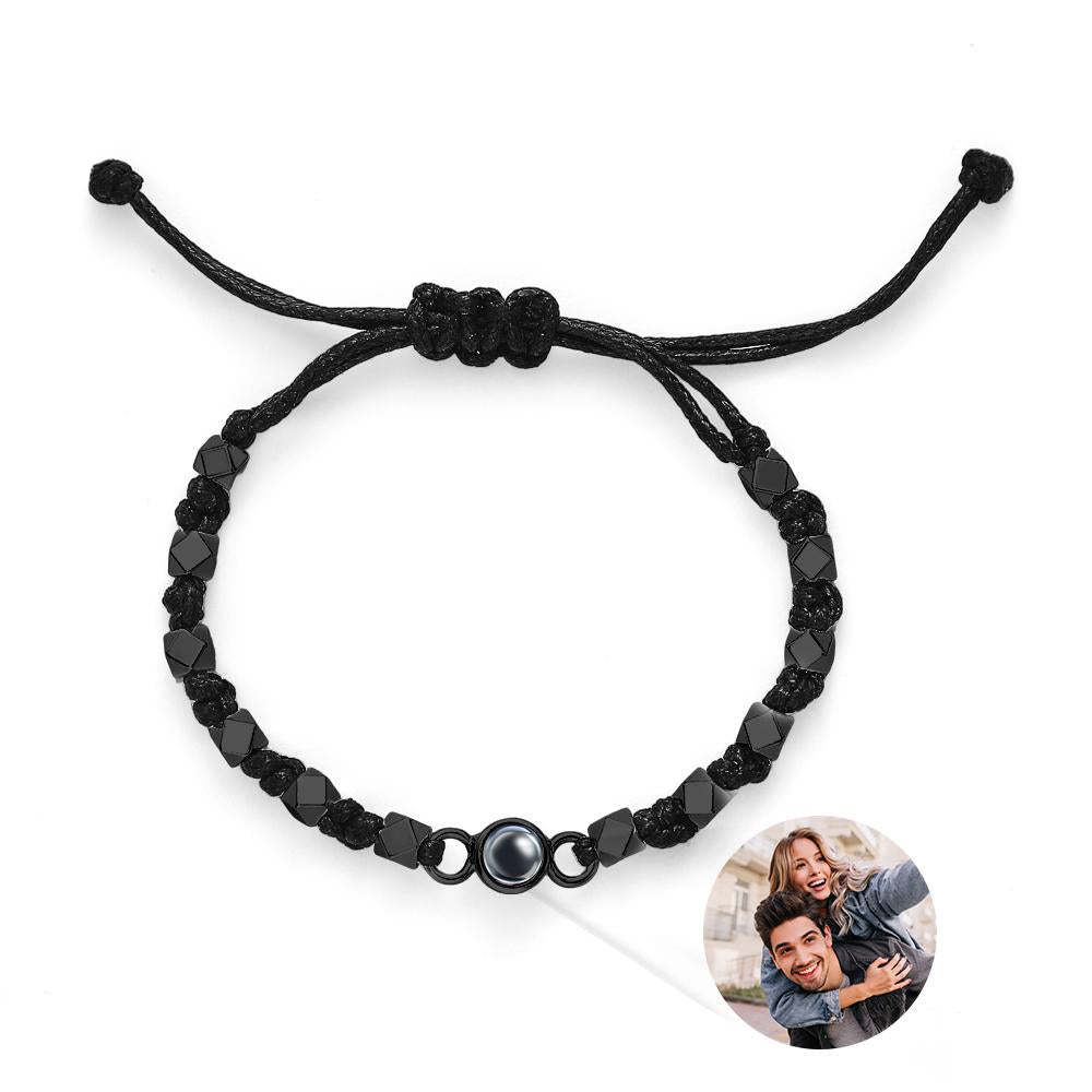 Presente Comemorativo Com Trança De Projeção De Pulseira De Foto Personalizada - soufeelbr