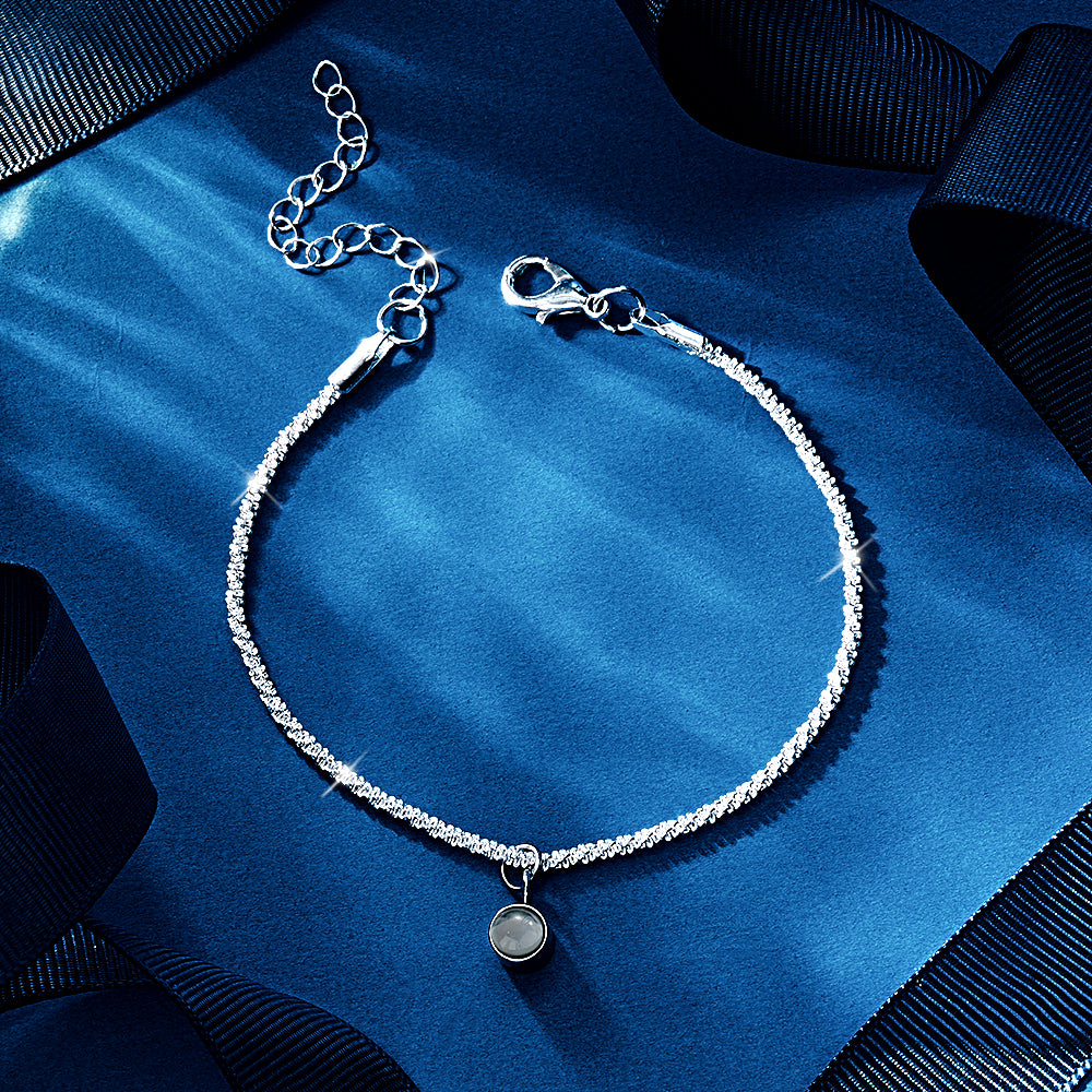 Presente De Pulseira De Corrente De Couve-flor Com Projeção Personalizada Para Ela - soufeelbr
