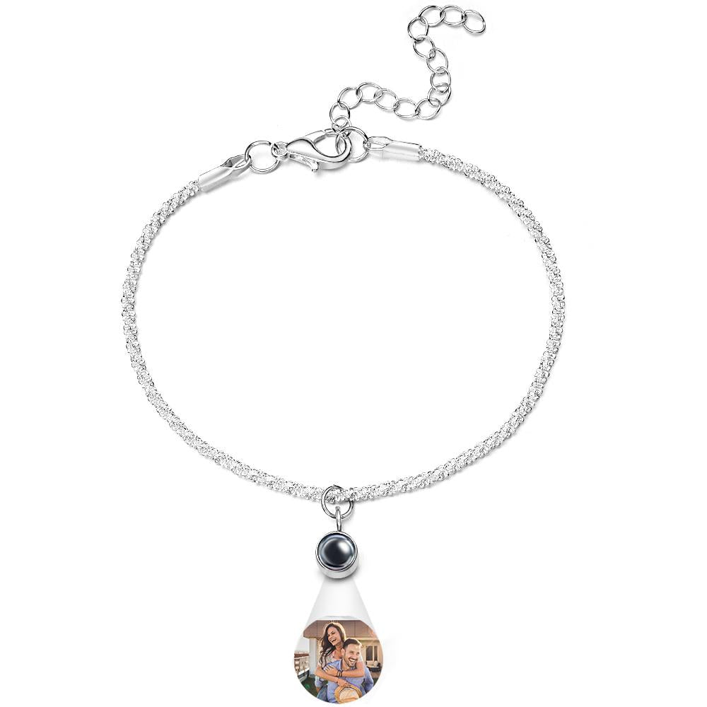 Presente De Pulseira De Corrente De Couve-flor Com Projeção Personalizada Para Ela - soufeelbr