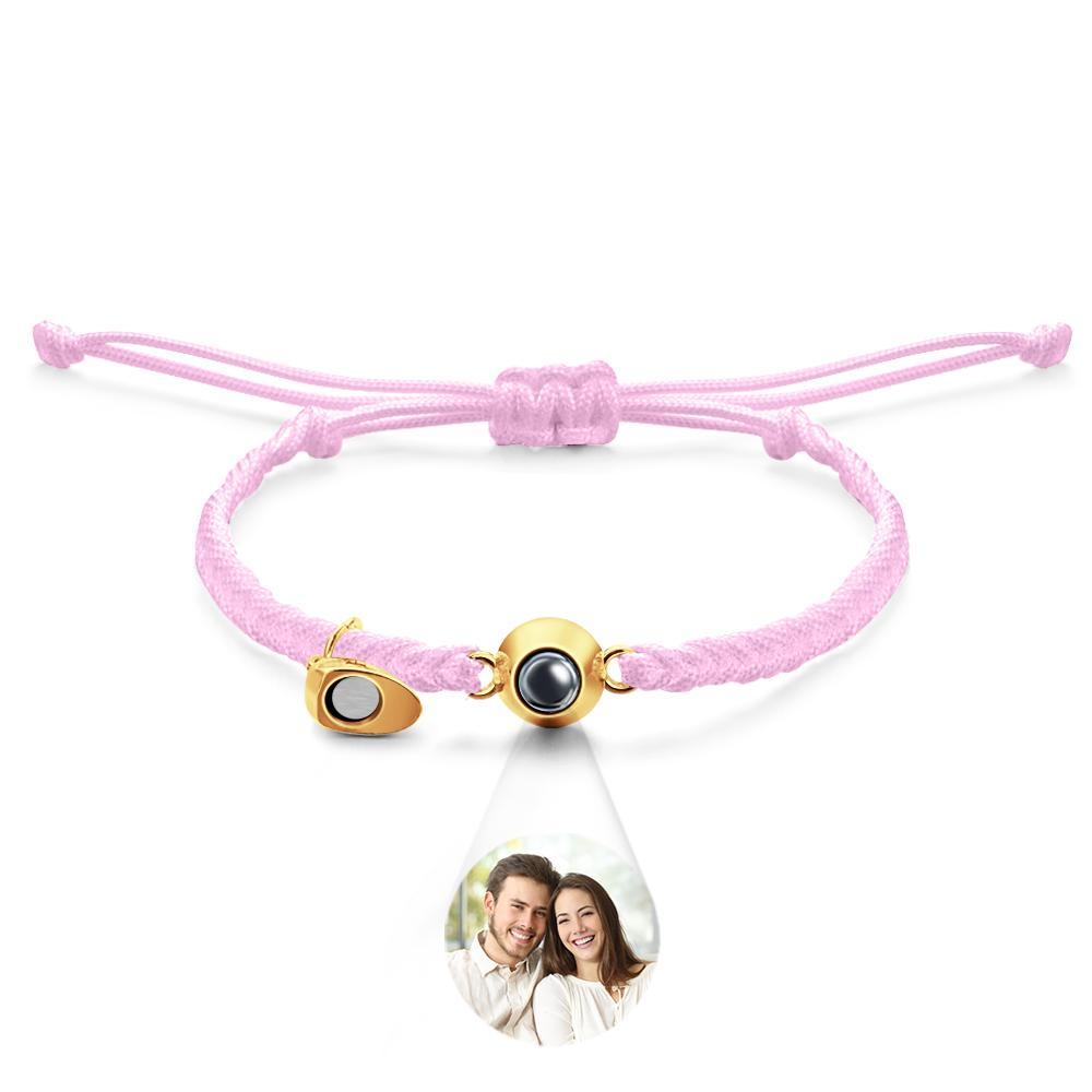 Pulseira De Projeção Personalizada Com Letras Personalizadas E Coração Magnético Para Presente De Casal - soufeelbr