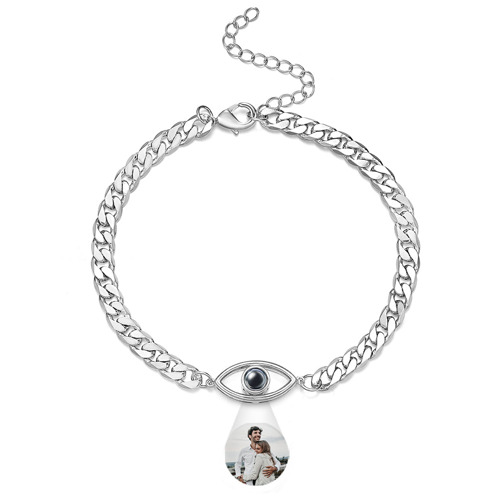 Pulseira De Projeção Personalizada Presente De Metal Com Corrente Cubana - soufeelbr