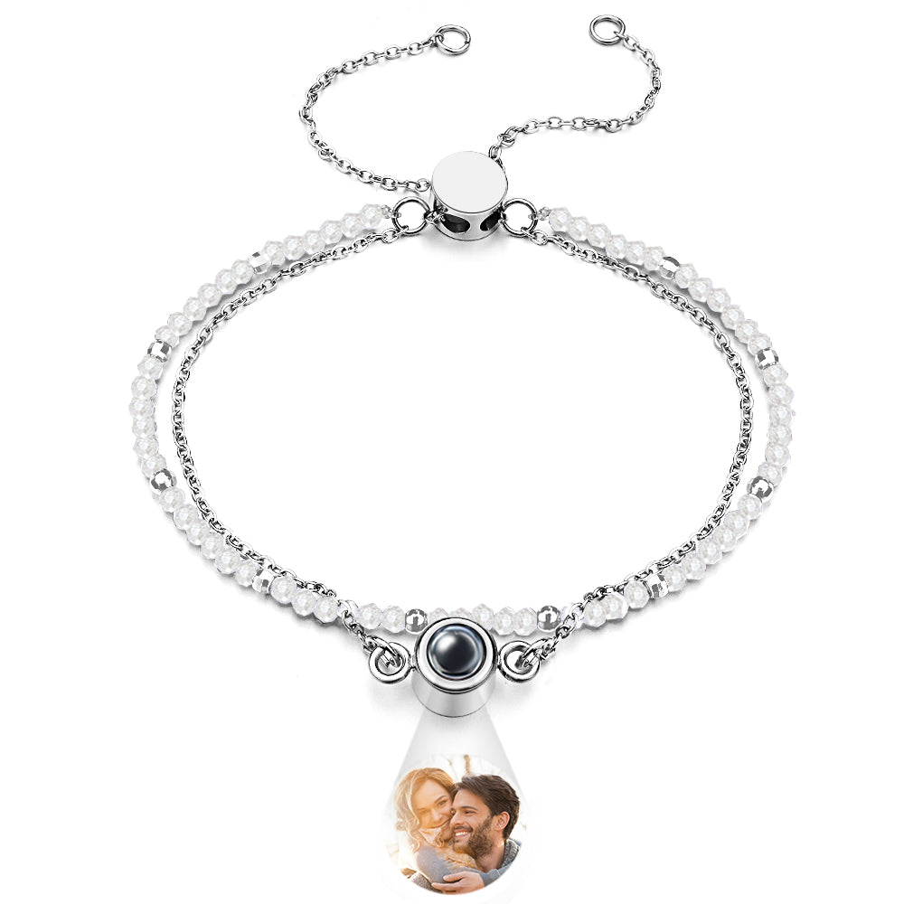 Pulseira De Camada Dupla De Cristal Com Projeção De Foto Personalizada - soufeelbr