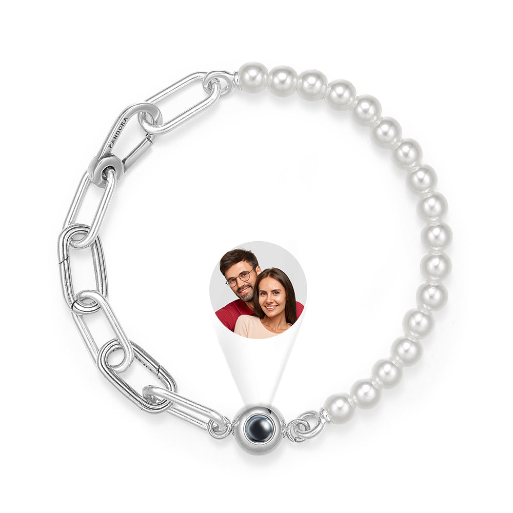 Pulseira De Projeção Personalizada Pérola Emenda Corrente Presente Para Menina - soufeelbr
