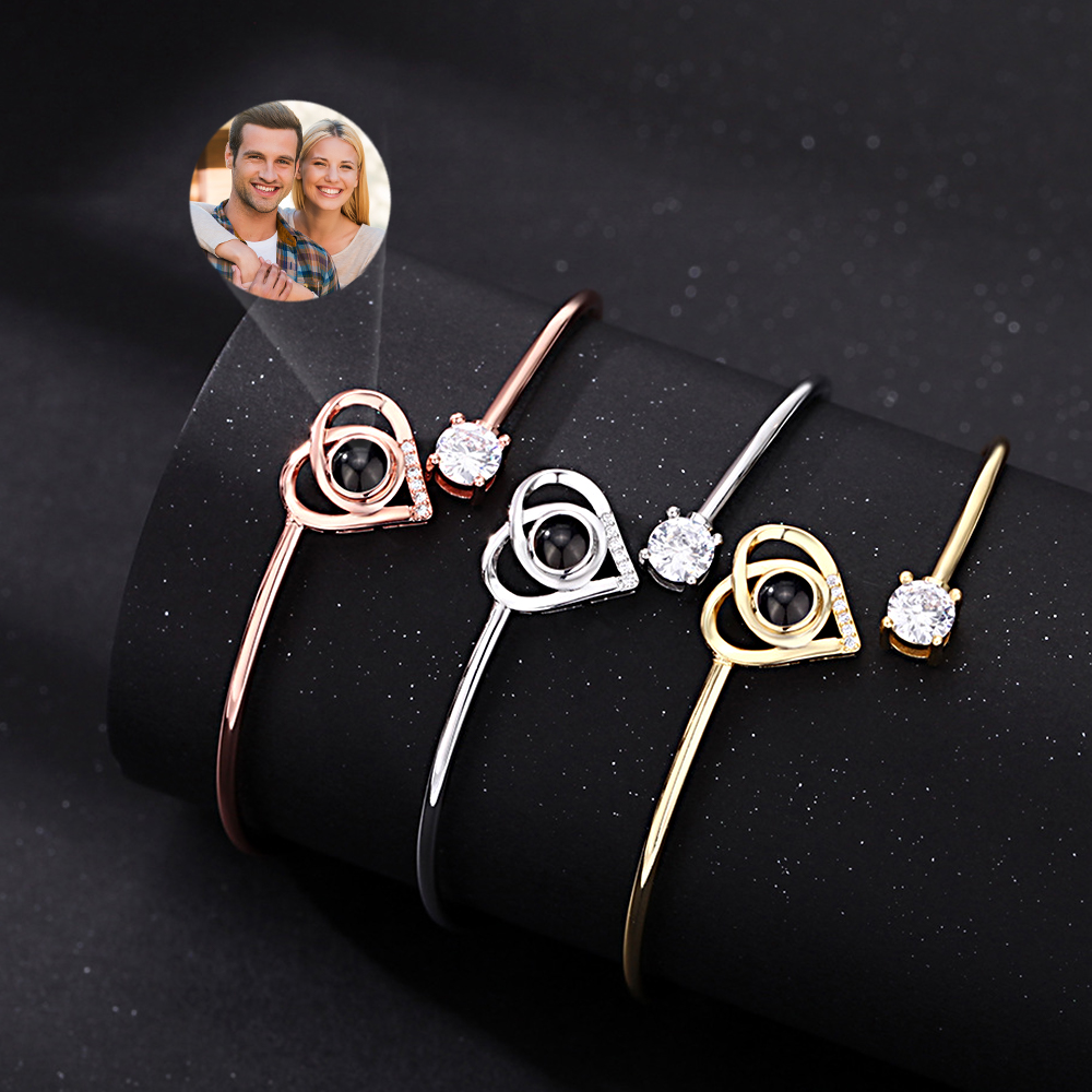 Pulseira De Projeção Personalizada Pulseira De Foto Personalizada Coração Joia Presente Para Ela - soufeelbr