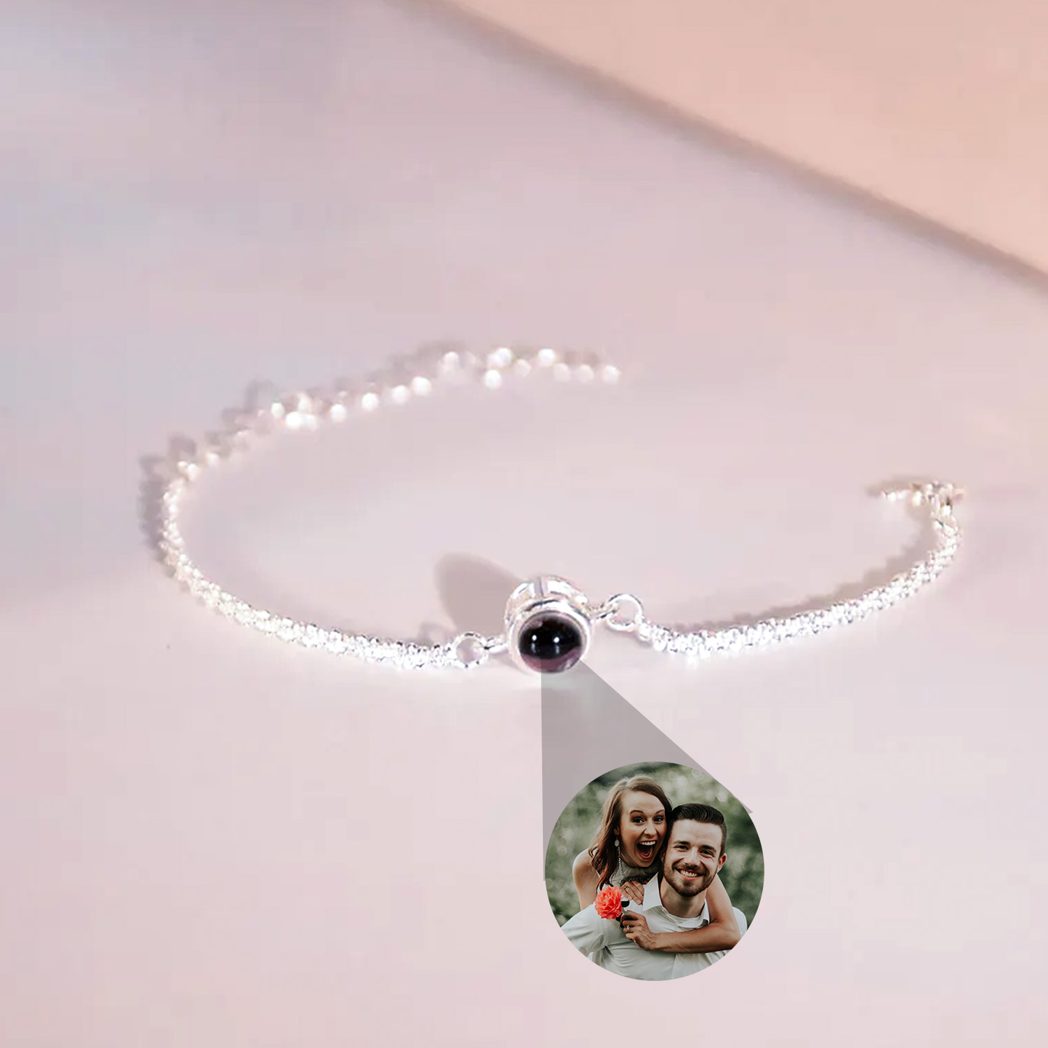 Pulseira De Projeção Personalizada Com Foto Pulseira De Foto Personalizada Para Presente Memorial Feminino - soufeelbr