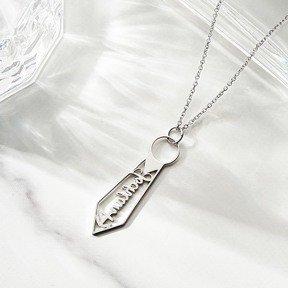 Colar Com Nome Personalizado Gravata Criativa Presentes De Moda Para Homens - soufeelbr