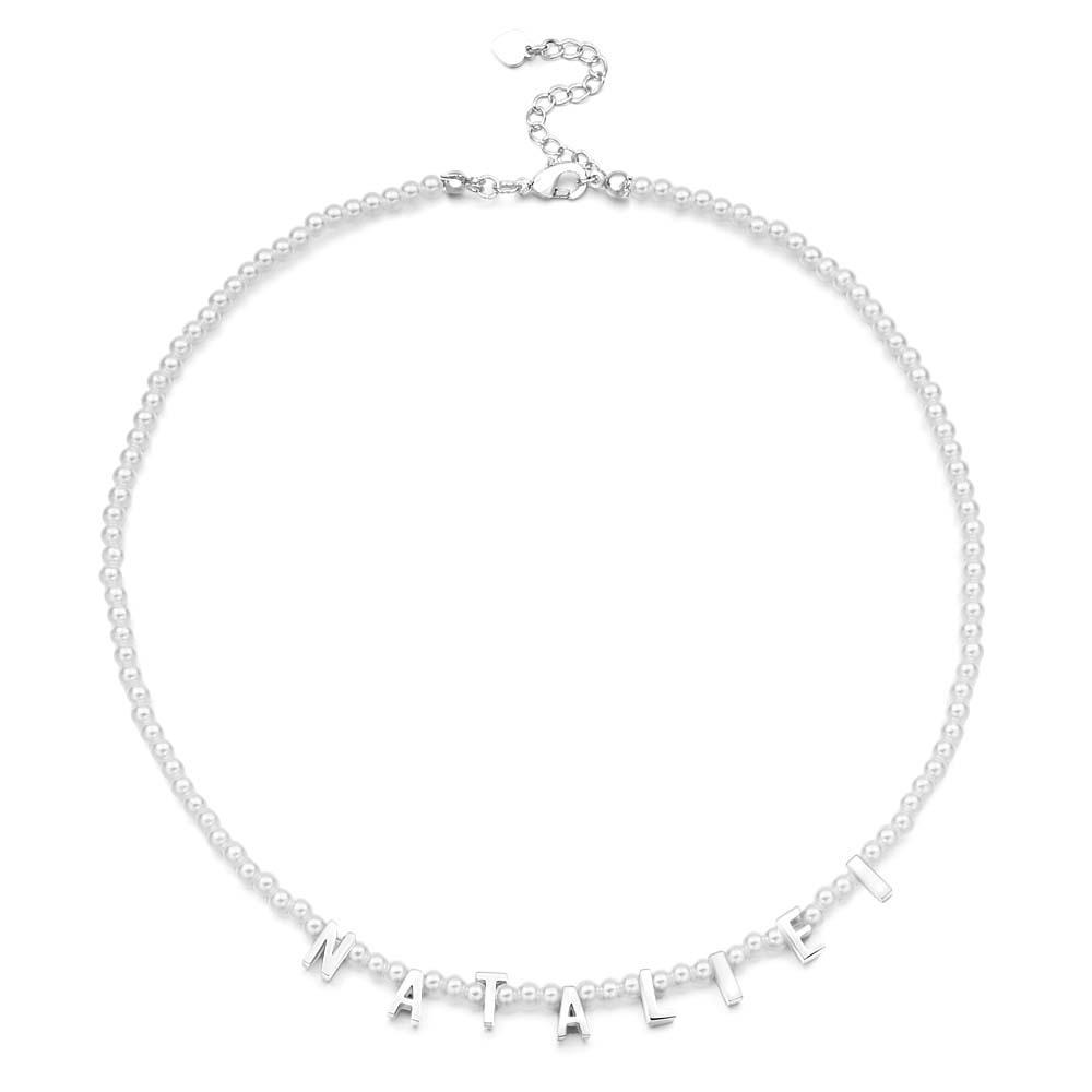 Colar De Pérolas Personalizado Com Nome Personalizado Para Ela - soufeelbr