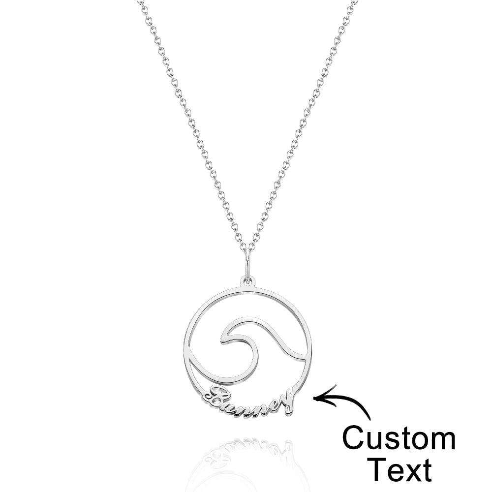 Nome Personalizado Oceano Onda Nome Colar Personalizado Colar Presente Para Ela - soufeelbr