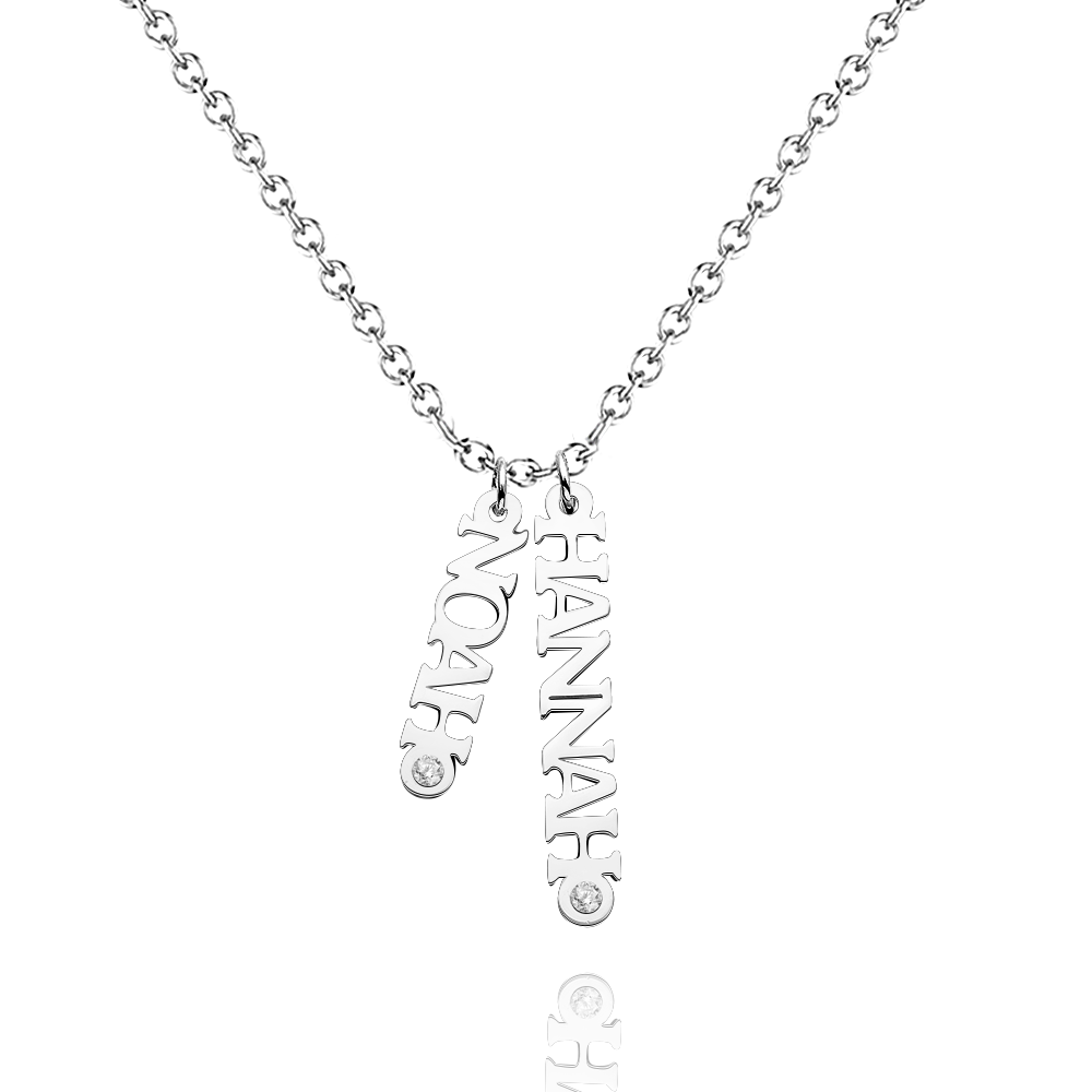 Colar Com Nome Personalizado Em Corrente, Colar Com Vários Nomes, Colar Com Nome Cravejado De Diamantes, Presente Para Ela. - soufeelbr