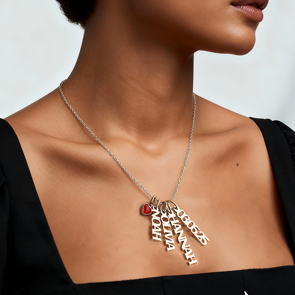 Colar Com Nome Personalizado Em Corrente, Colar Com Vários Nomes, Colar Com Nome Cravejado De Diamantes, Presente Para Ela. - soufeelbr